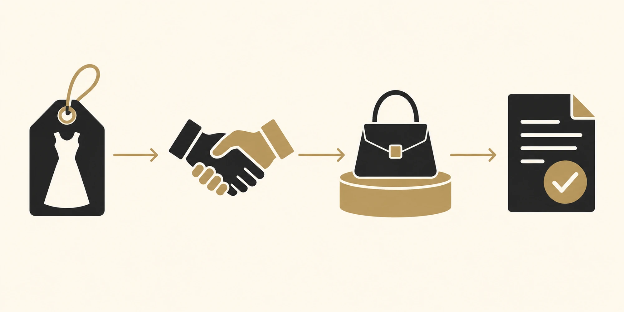Four-stage consignment process from product review to settlement
